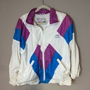 Vintage Color Block Windbreaker Jacket Coat 80s 90s
